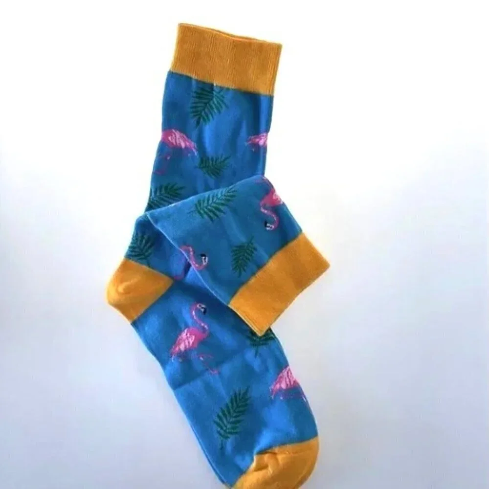FLAMINGO NOVELTY FUN SOCKS CASUAL SOCKS PARTY FESTIVE